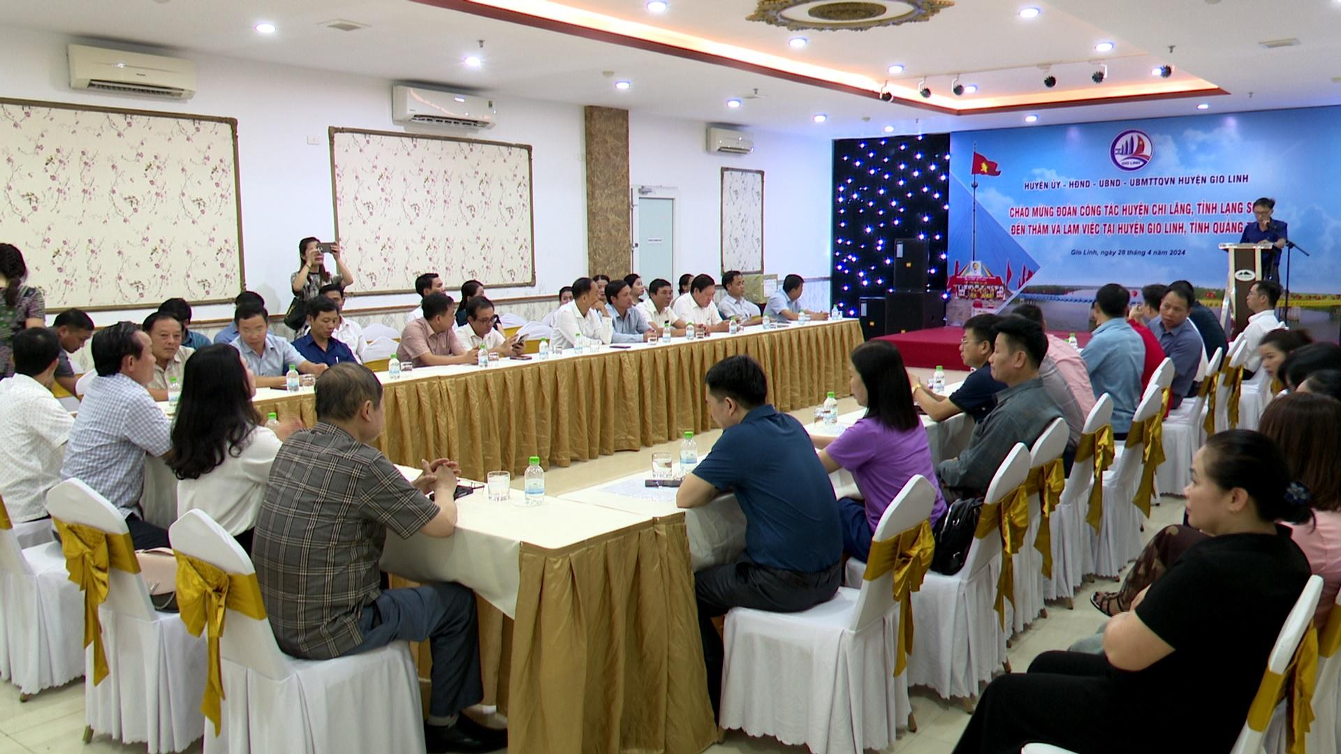 Đoàn công tác huyện Chi Lăng, tỉnh Lạng Sơn học tập trao đổi kinh nghiệm tại huyện Gio Linh