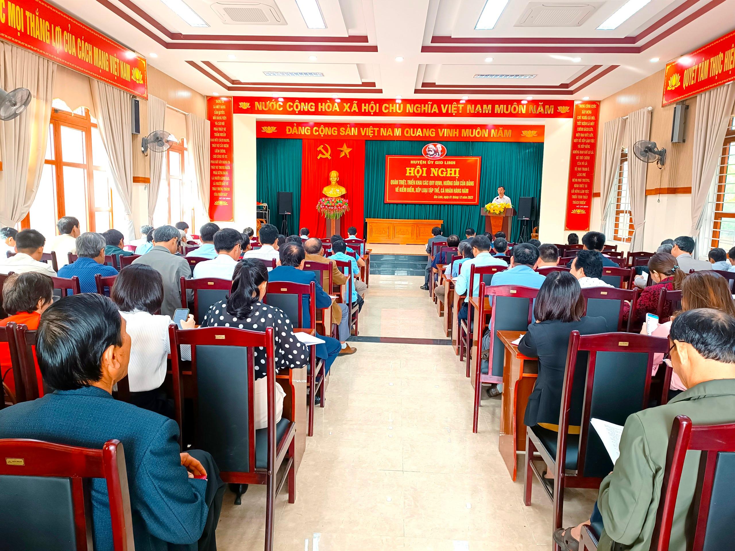 Huyện ủy Gio Linh Hội nghị quán triệt, triển khai các quy định, hướng dẫn của đảng về kiểm điểm...