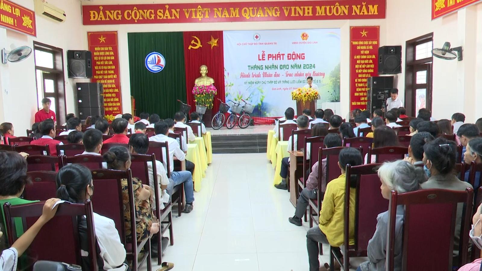 Hội Chữ thập đỏ tỉnh Quảng trị phối hợp UBND huyện Gio Linh tổ chức lễ phát động Tháng Nhân đạo...