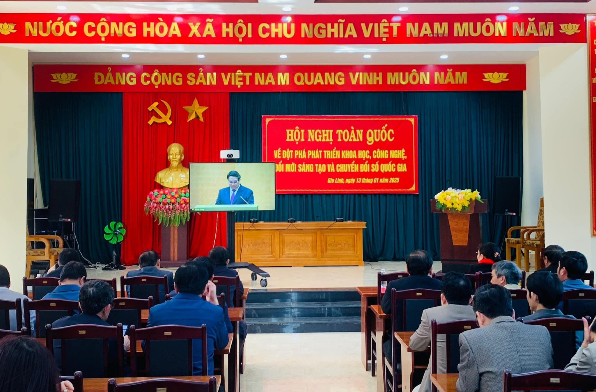 Gio Linh tham dự điểm cầu Hội nghị trực tuyến về “đột phá phát triển khoa học, công nghệ, đổi mới...