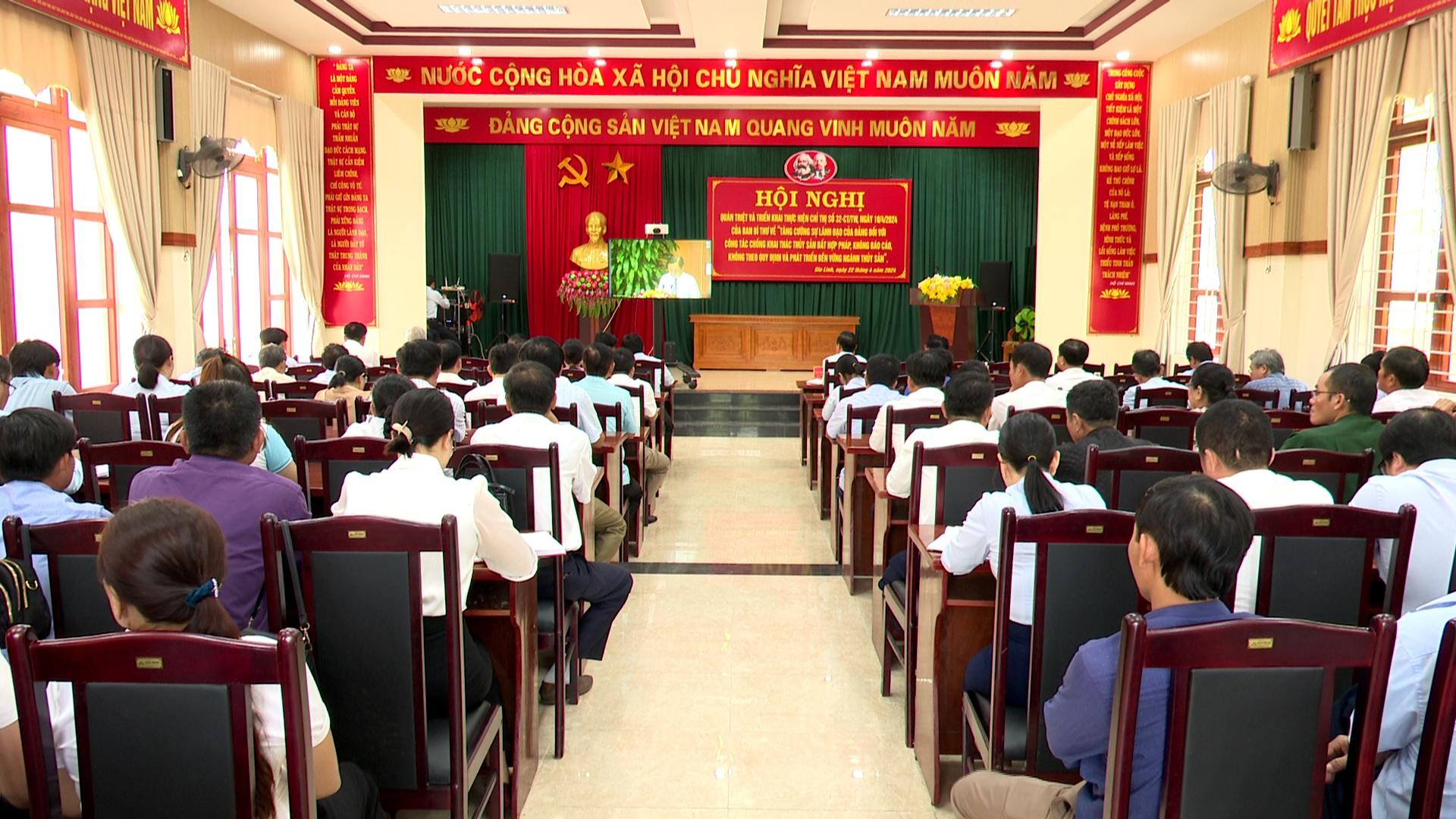 Huyện Gio Linh tham dự Hội nghị trực tuyến quán triệt và triển khai thực hiện Chỉ thị số 32-CT/TW...