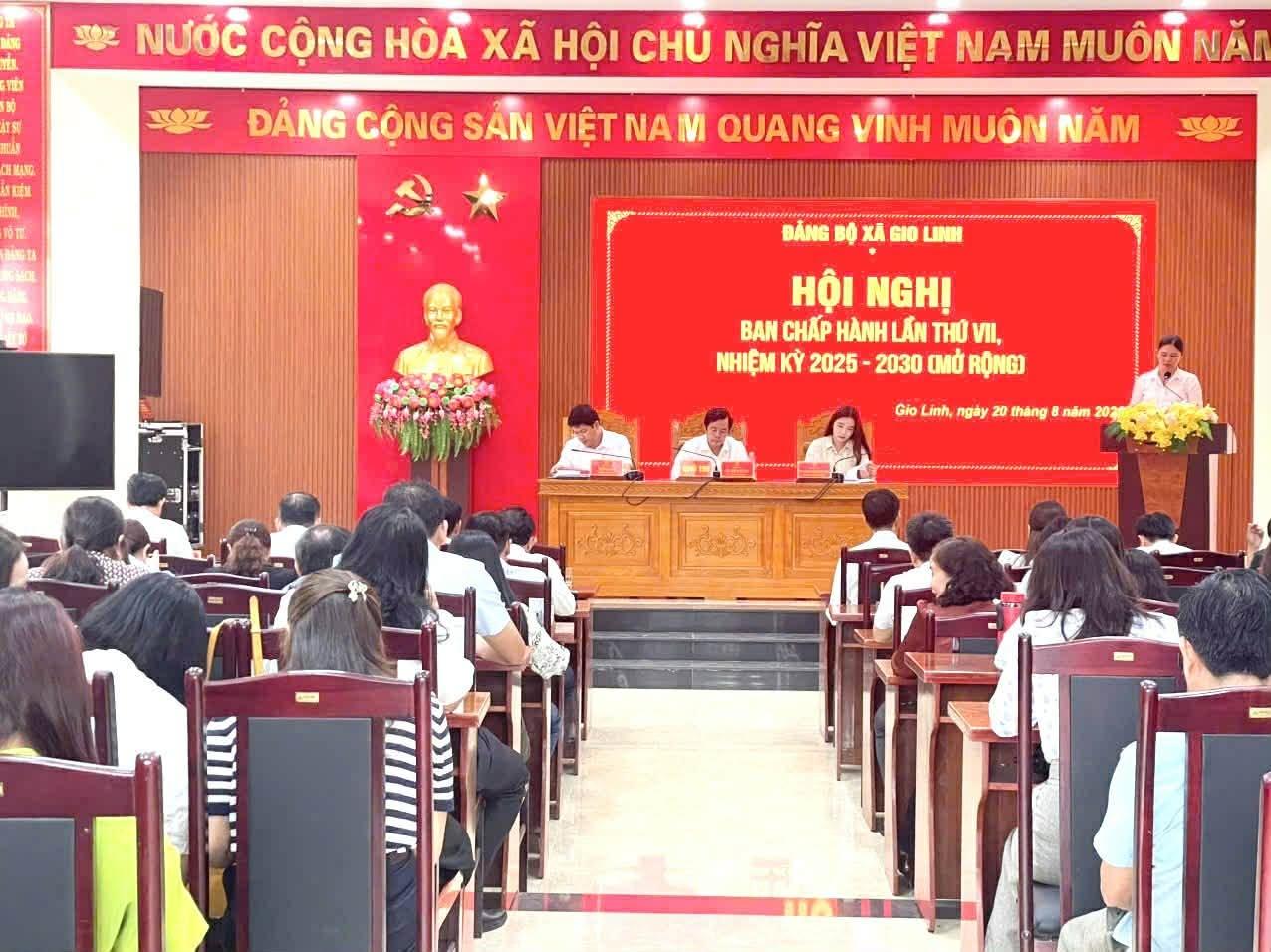 Ban Thường vụ Đảng ủy xã Gio Linh tổ chức Hội nghị Ban Chấp hành Đảng bộ xã mở rộng lần thứ 7
