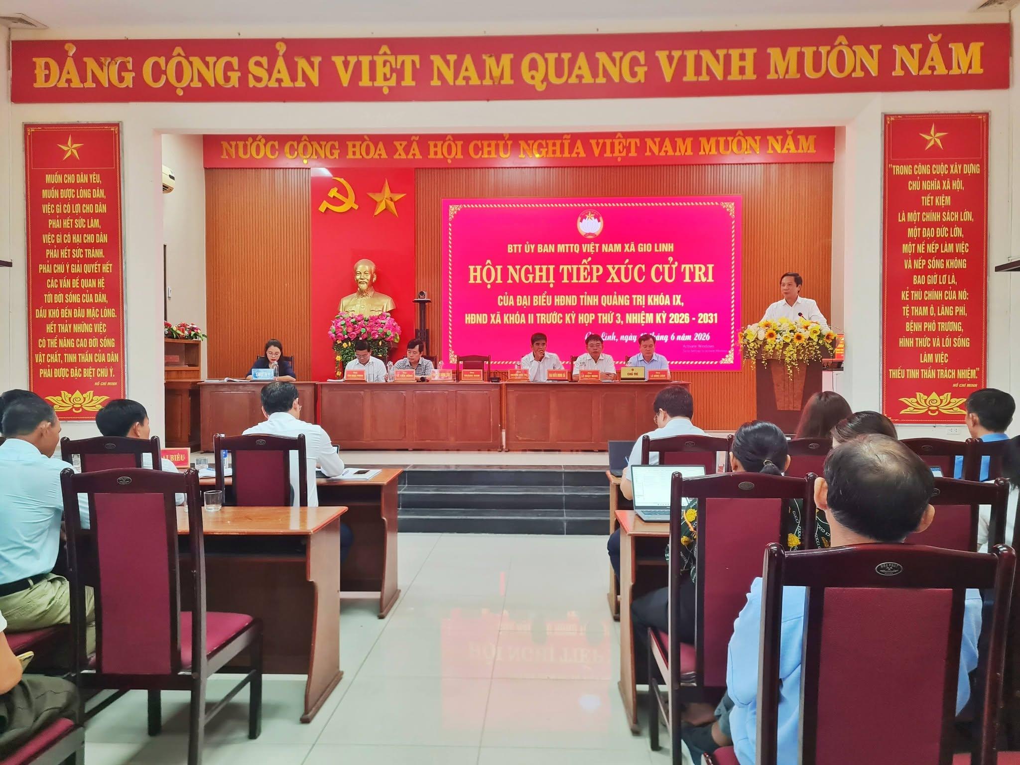 Tổ đại biểu HĐND tỉnh tiếp xúc với cử tri xã Gio Linh trước kỳ họp thứ 3
